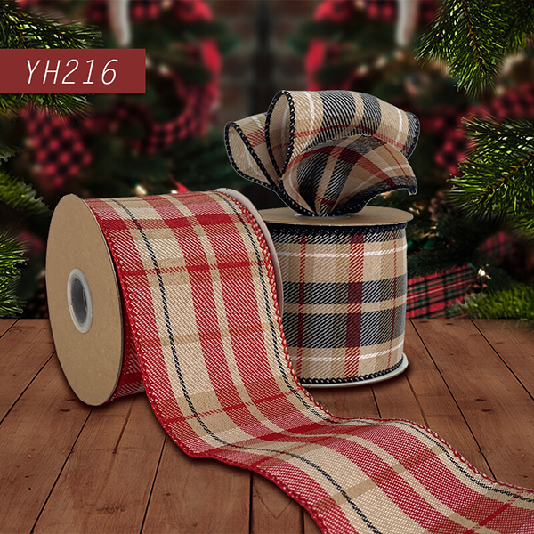 Christmas Plaid Wired Ribbon