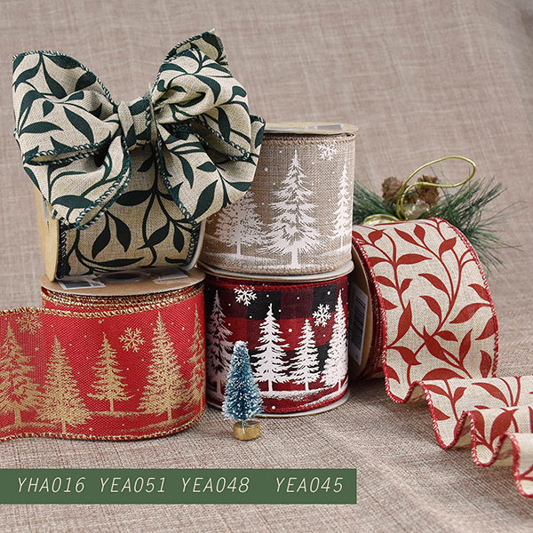 Christmas Tree and Leaves Ribbon