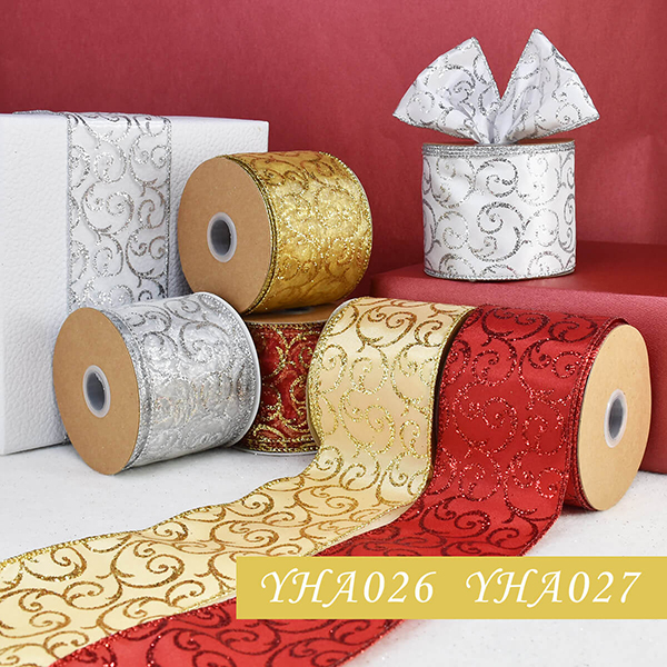 Christmas Taffeta with Glitter Swirl Ribbon