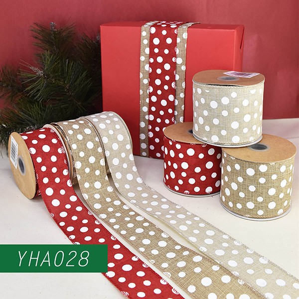 Christmas Linen with Dots Ribbon