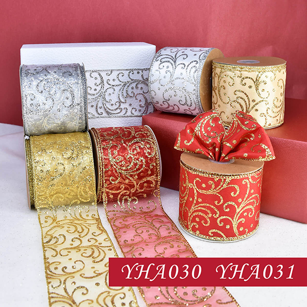 Christmas Glitter Swirl Ribbon