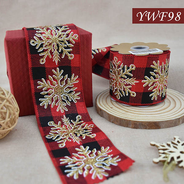 Christmas Snowflake with Plaid Ribbon