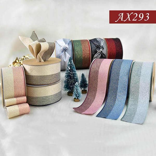 AX293 Metallic Woven Two Color Ribbon