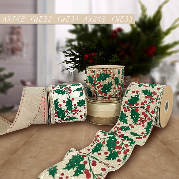 Wired Christmas Ribbon - AX748