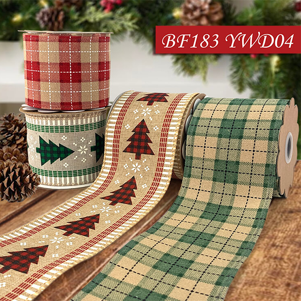 BF183/YWD04 Christmas Tree and Plaid Ribbon