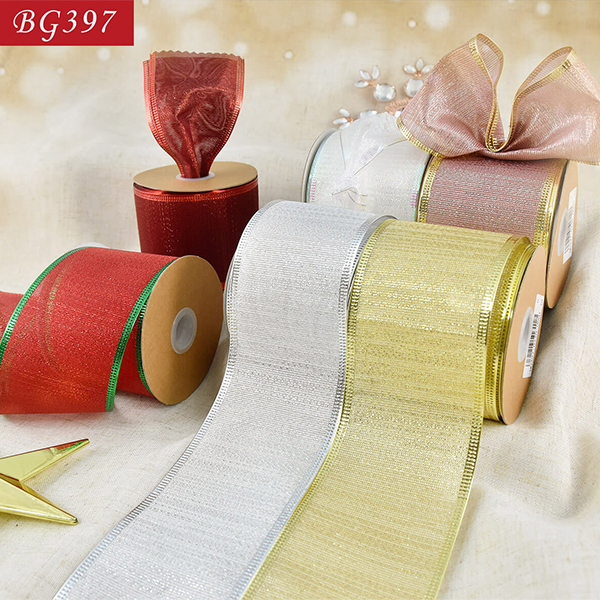 Christmas Metallic Wired Ribbon