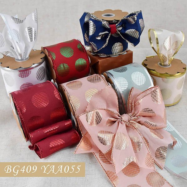 Chrismtas Foil Dot Ribbon