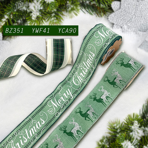 Merry Christmas and Reindeer Ribbon