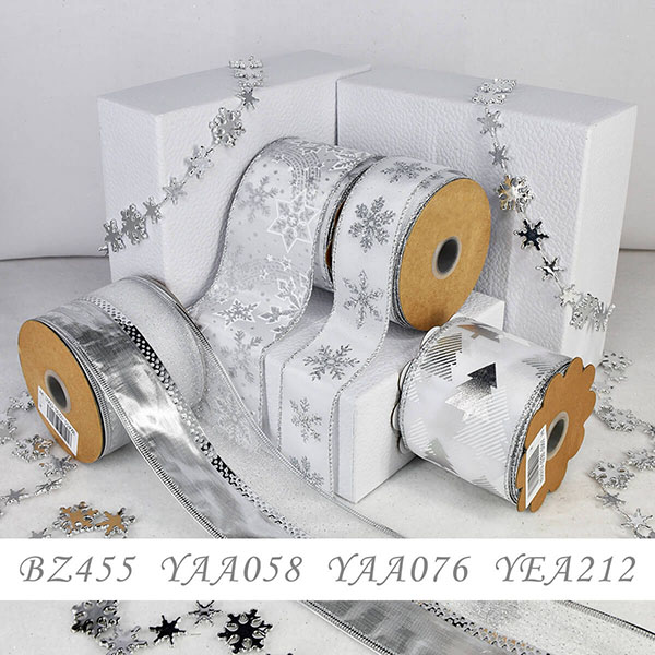 Christmas Snowflake and Tree Ribbon