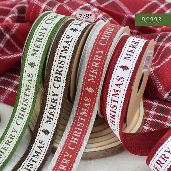 Narrow Merry Christmas Ribbon