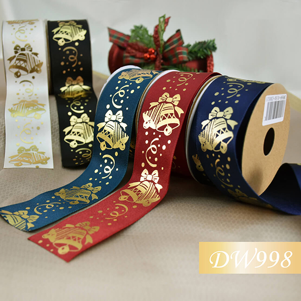 Christmas Foil Ring Bell Ribbon