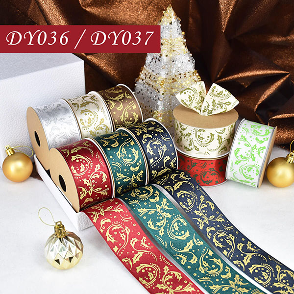 Christmas Holly Leaves Ribbon