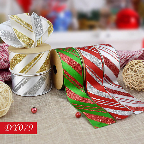 Christmas Slant Stripe Ribbon