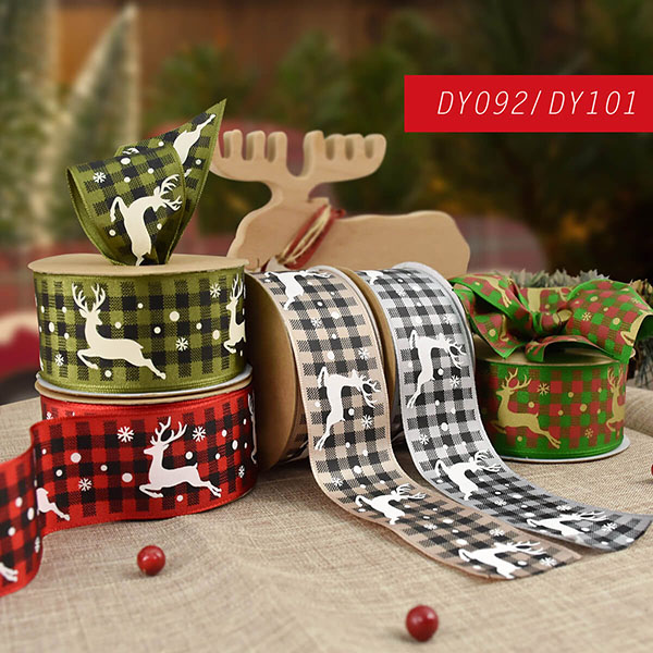 Christmas Plaid with Snowflake and Merry Christmas Ribbon