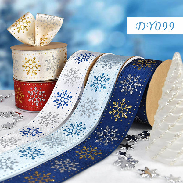 Christmas Glitter Snowflake Ribbon