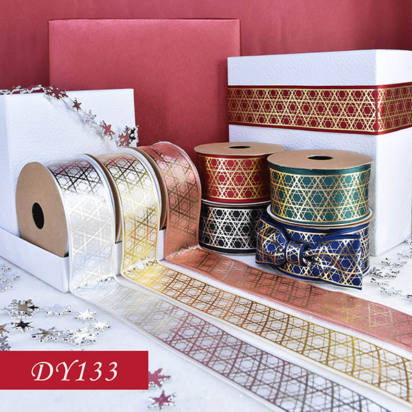 Christmas Foil Diamond Ribbon