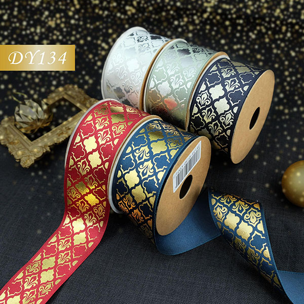 Christmas Foil Geometry Ribbon