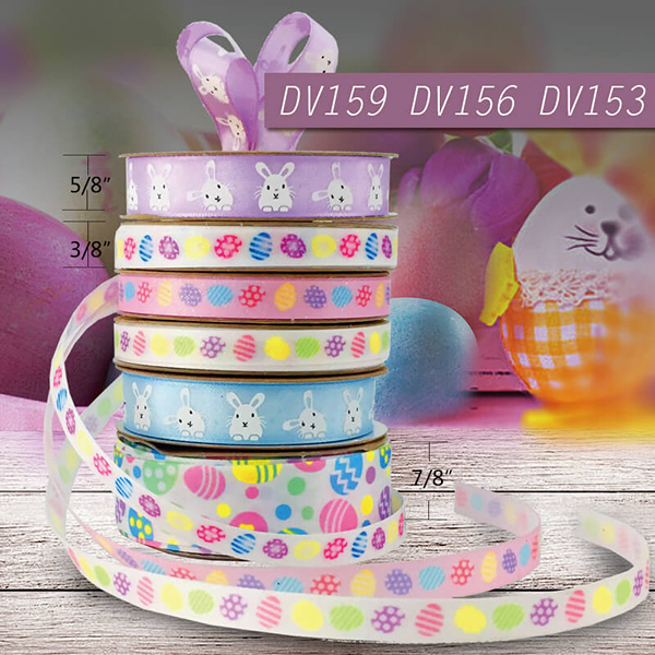 Easter Egg and Rabbit Narrow Ribbon