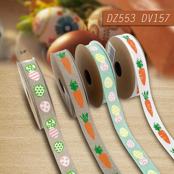 Easter Egg and Carrot Narrow Ribbon