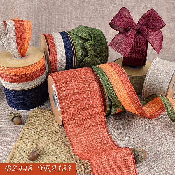 Fall Burlap Wired Ribbon