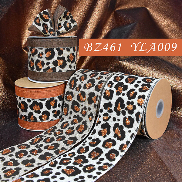 Fall Leopard Wired Ribbon