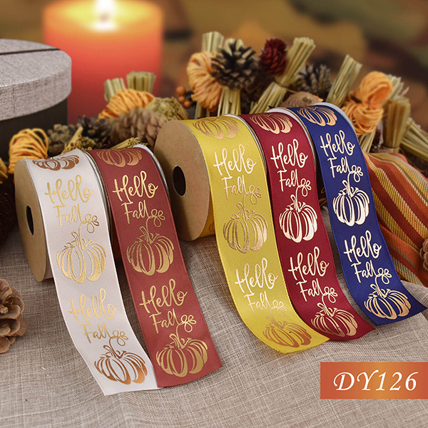 Fall Pumpkin Wired Ribbon