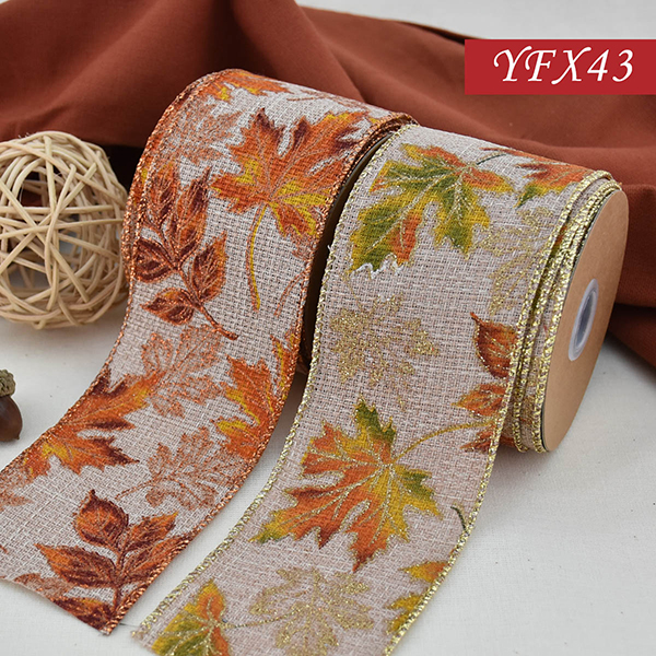 Fall Leaves Wired Ribbon