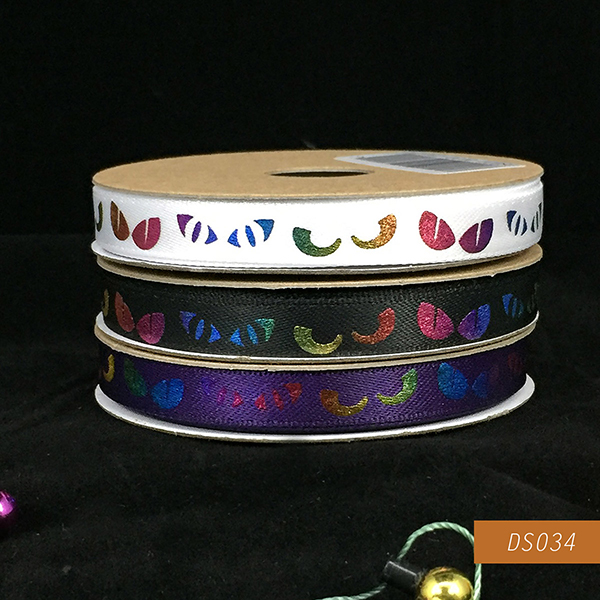 Halloween Animal Eyes with Layered Color Narrow Ribbon