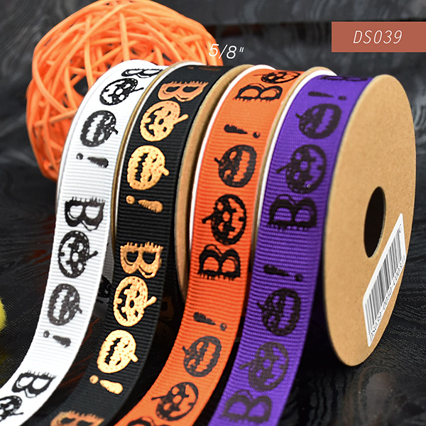 Halloween BOO! with Jack O'Lantern Narrow Ribbon