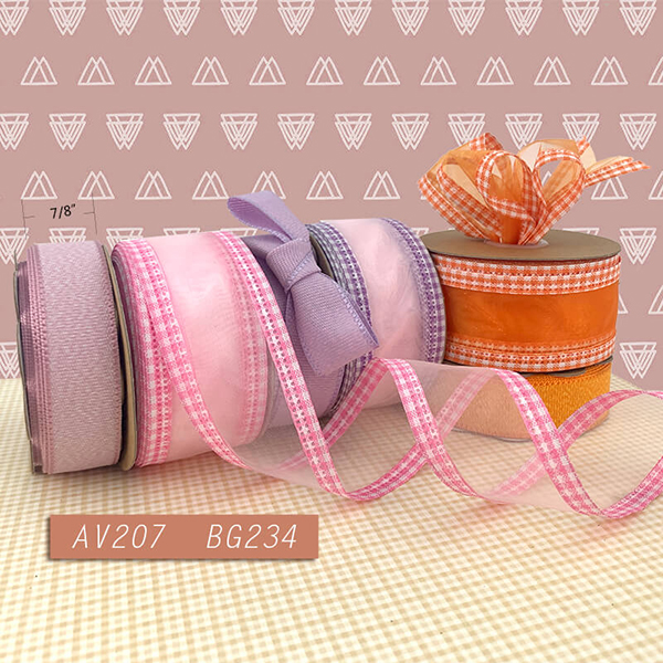 Plaid Edge Sheer Ribbon