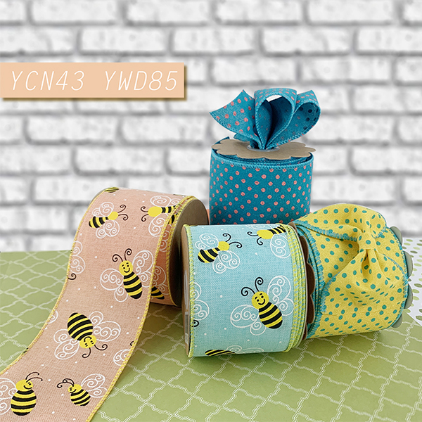 Spring Honeybees and Dots Ribbon