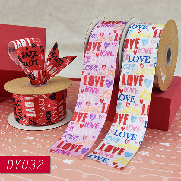 Valentines'Day Hearts with Love Ribbon